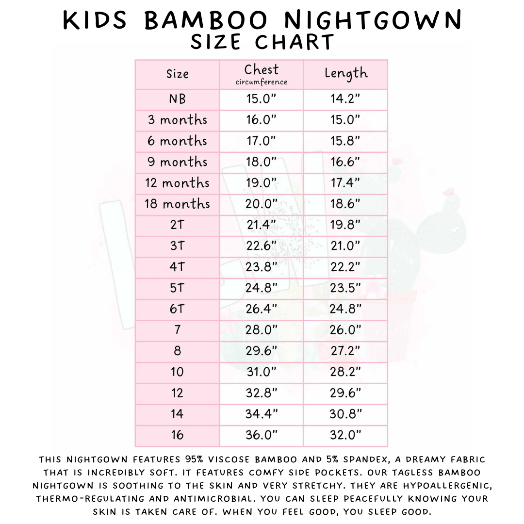 Ready to Ship Galaxy Books Kid's Bamboo Nightgown - 4T, 5T & Kids 10