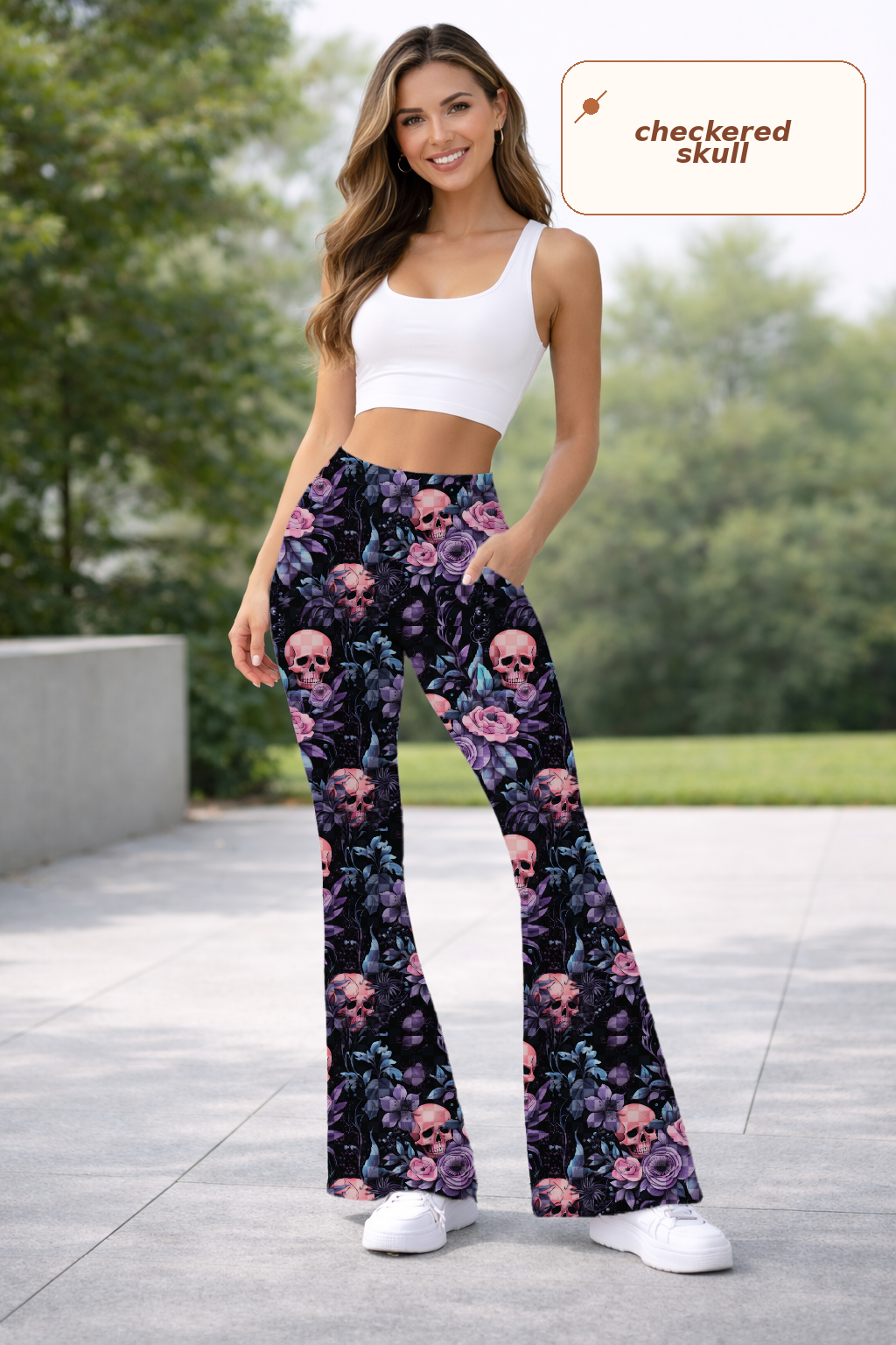 CHECKERED SKULL-YOGA FLARE PREORDER- CLOSING 9/14
