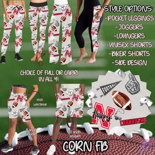 GAME DAY-CORN FB-6 STYLE BOTTOMS-PREORDER CLOSING 9/8