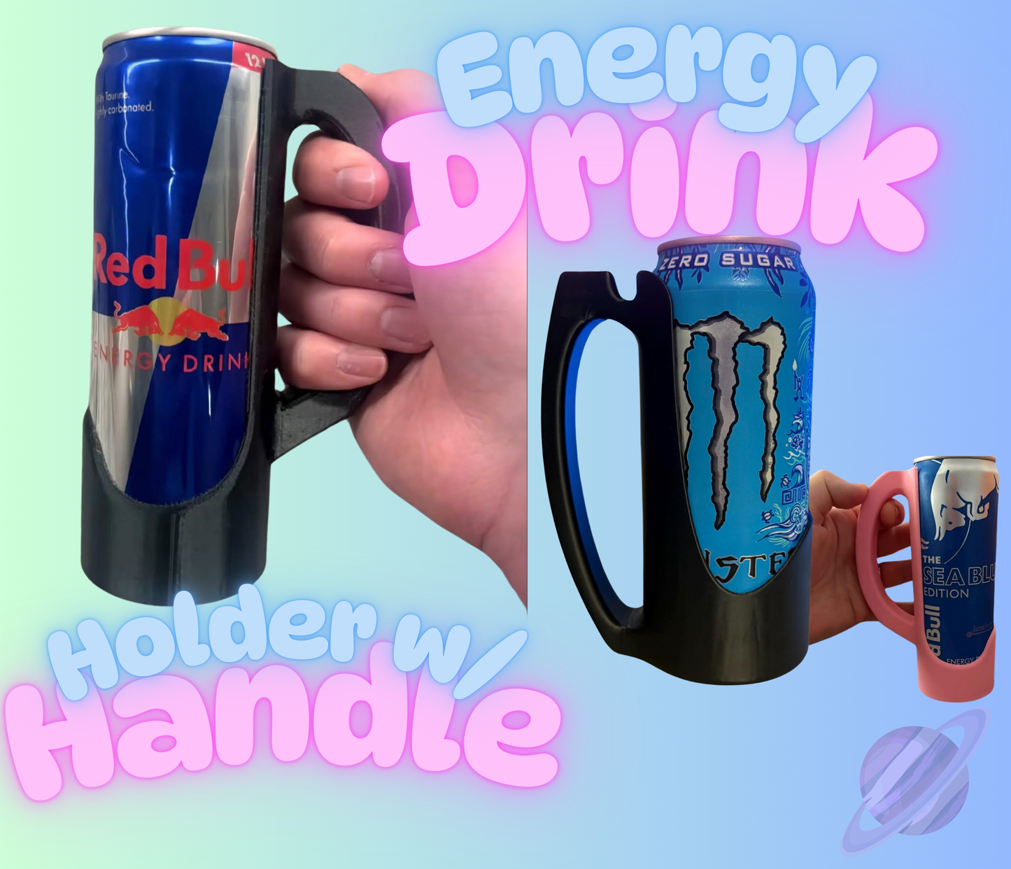 ENERGY DRINK CUP HOLDER WITH HANDLE