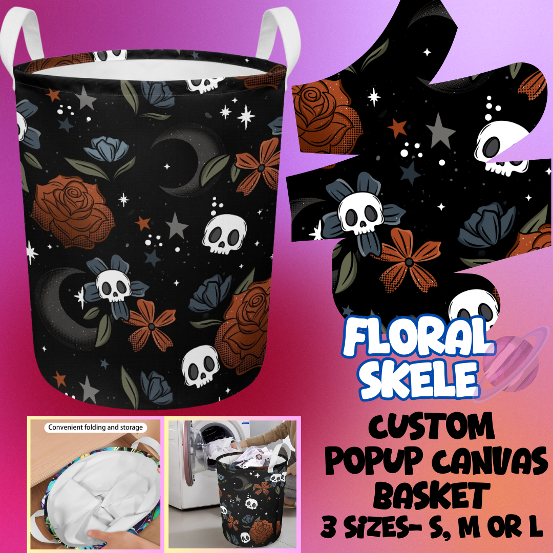 FLORAL SKELE- STORAGE BASKETS 6- PREORDER CLOSING 5/4