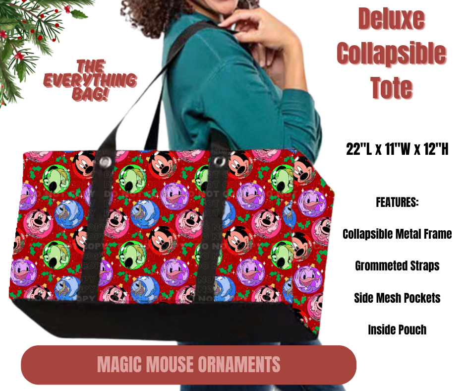 Preorder! Closes 9/1. ETA Dec. Magic Mouse Ornaments Collapsible Tote