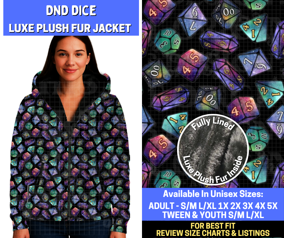 Preorder! Closes 10/29. ETA Jan. DND Dice Luxe Fur Jacket