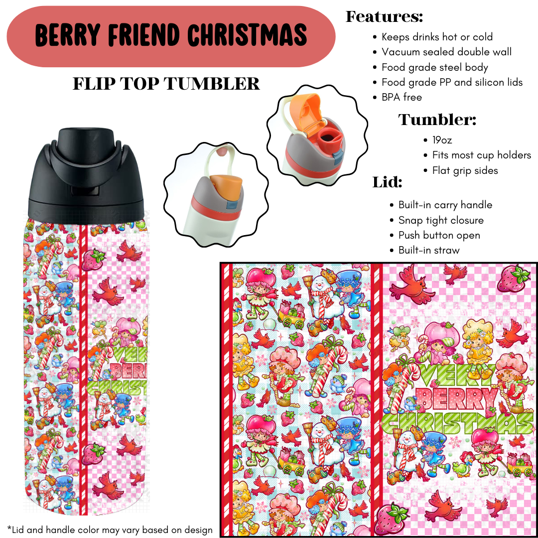 Preorder! Closes 9/18. ETA Dec. Berry Friend Christmas Flip Top Tumbler