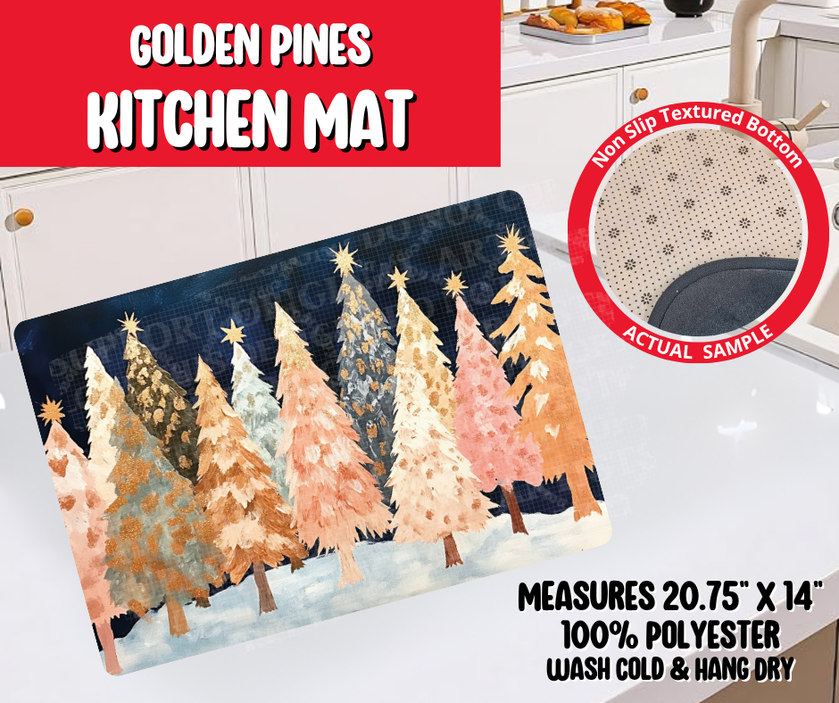 Preorder! Closes 8/20. ETA Nov. Golden Pines Kitchen Mat