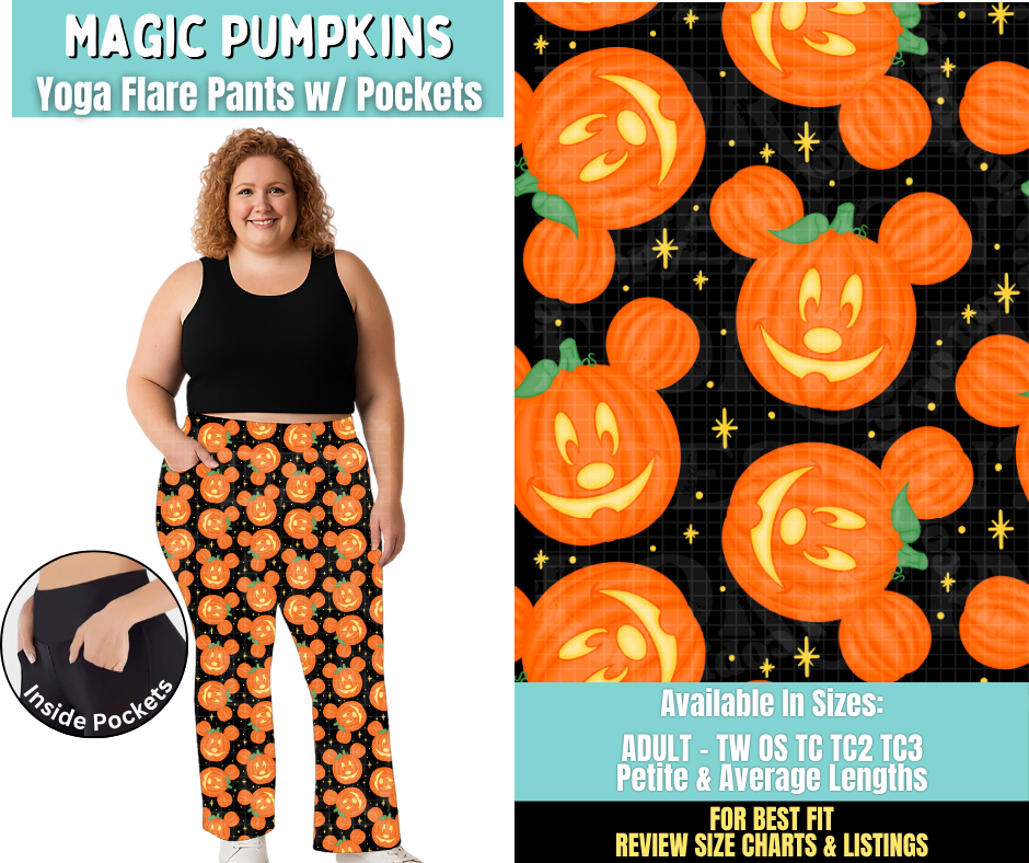 Preorder! Closes 6/25. ETA Sept. Magic Pumpkins Yoga Flare Pants