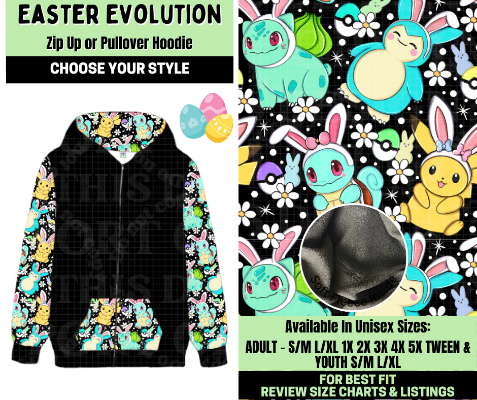 Preorder! Closes 1/19. ETA April. Easter Evolution Zip-Up or Pullover Hoodie