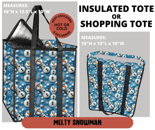 Preorder! Closes 9/11. ETA Dec. Melty Snowman Shopping & Insulated Tote