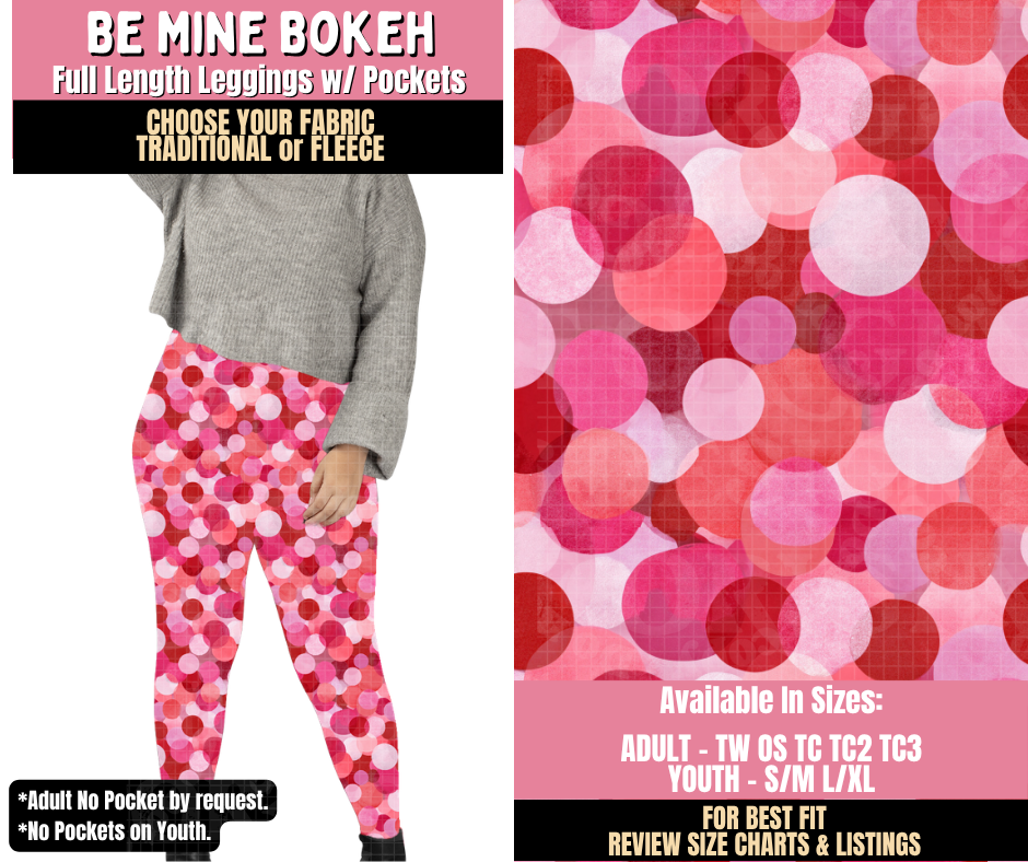 Preorder! Closes 10/15. ETA Jan. Be Mine Bokeh Leggings Choose Fleece or Traditional
