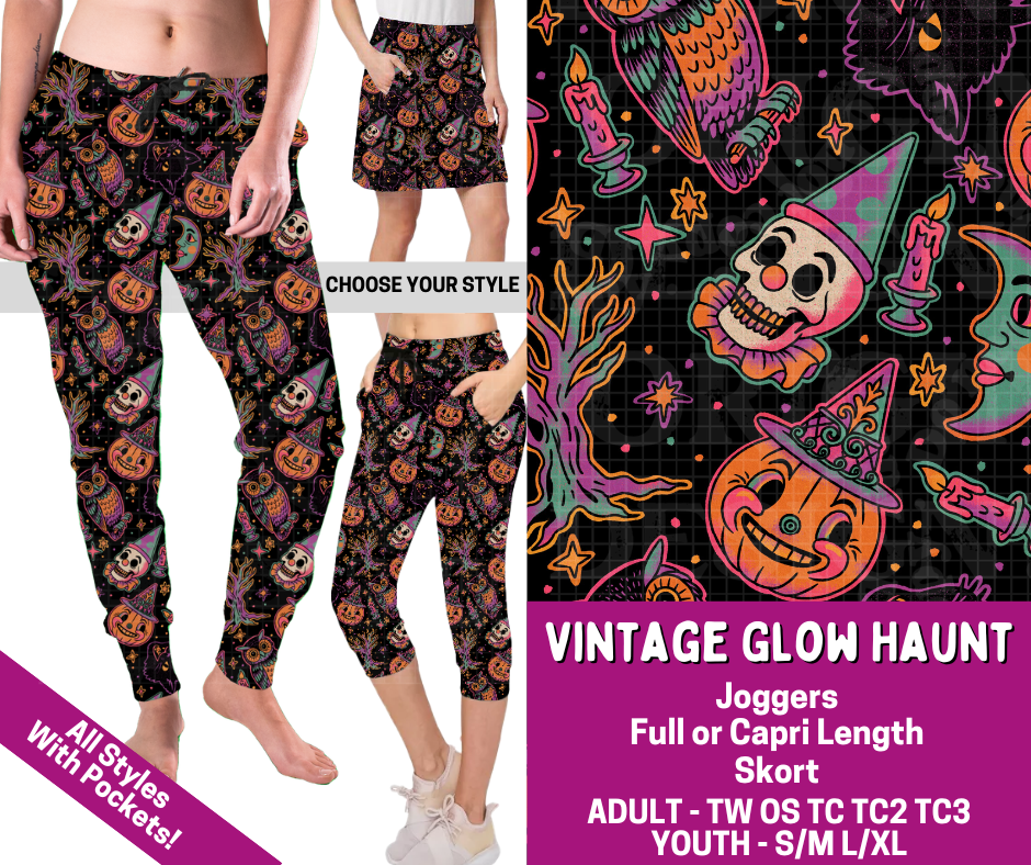 Preorder! Closes 4/13. ETA July. Vintage Glow Haunt Combo Jogger Lengths
