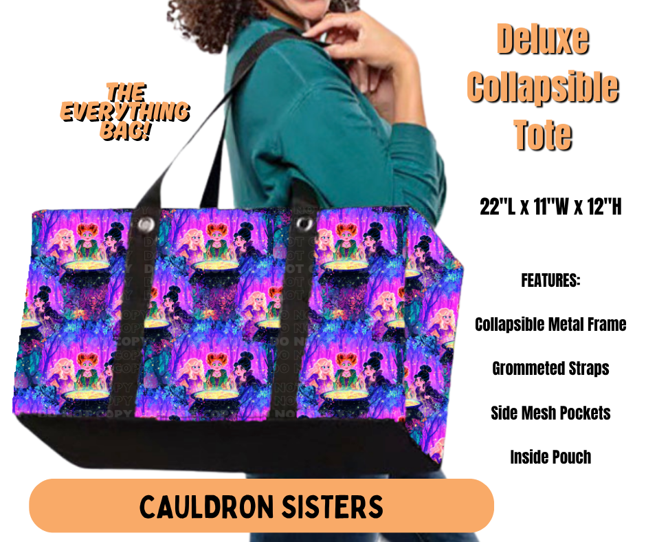 Preorder! Closes 7/2. ETA Oct. Cauldron Sisters Collapsible Tote