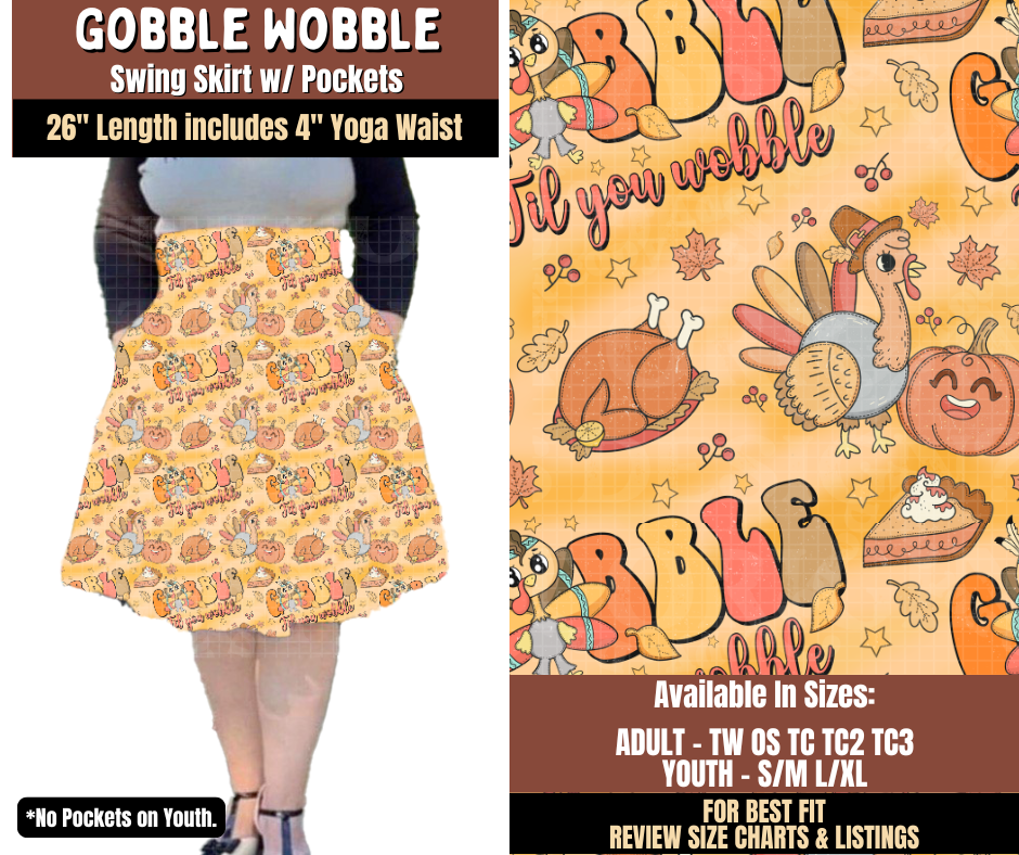 Preorder! Closes 7/27. ETA Oct. Gobble Wobble Swing Skirt
