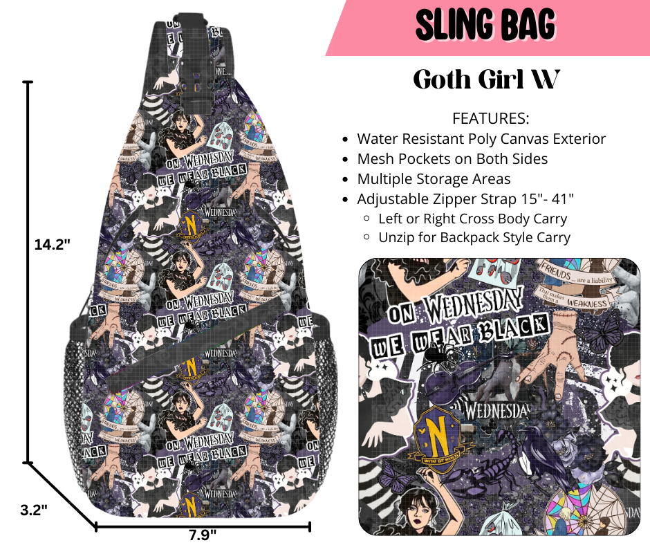 Preorder! Closes 9/17. ETA Dec. Goth Girl W Sling Bag