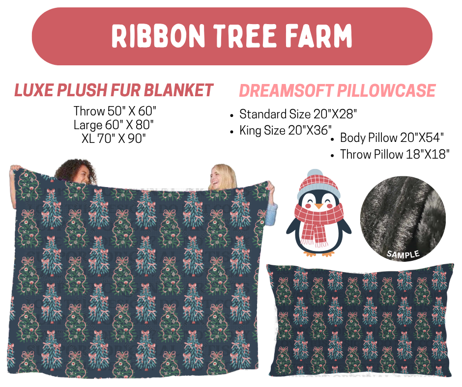 Preorder! Closes 8/17. ETA Nov. Ribbon Tree Farm Luxe Plush Fur Blanket and/or DreamSoft Pillowcase