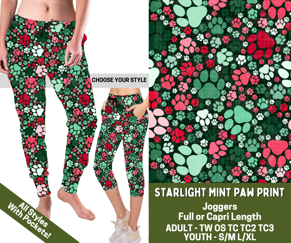 Preorder! Closes 7/15. ETA Nov. Starlight Mint Paw Print Combo Jogger Lengths