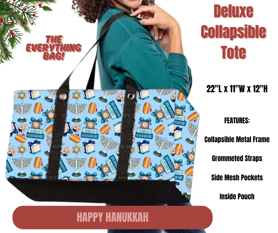 Preorder! Closes 9/1. ETA Dec. Happy Hanukkah Collapsible Tote