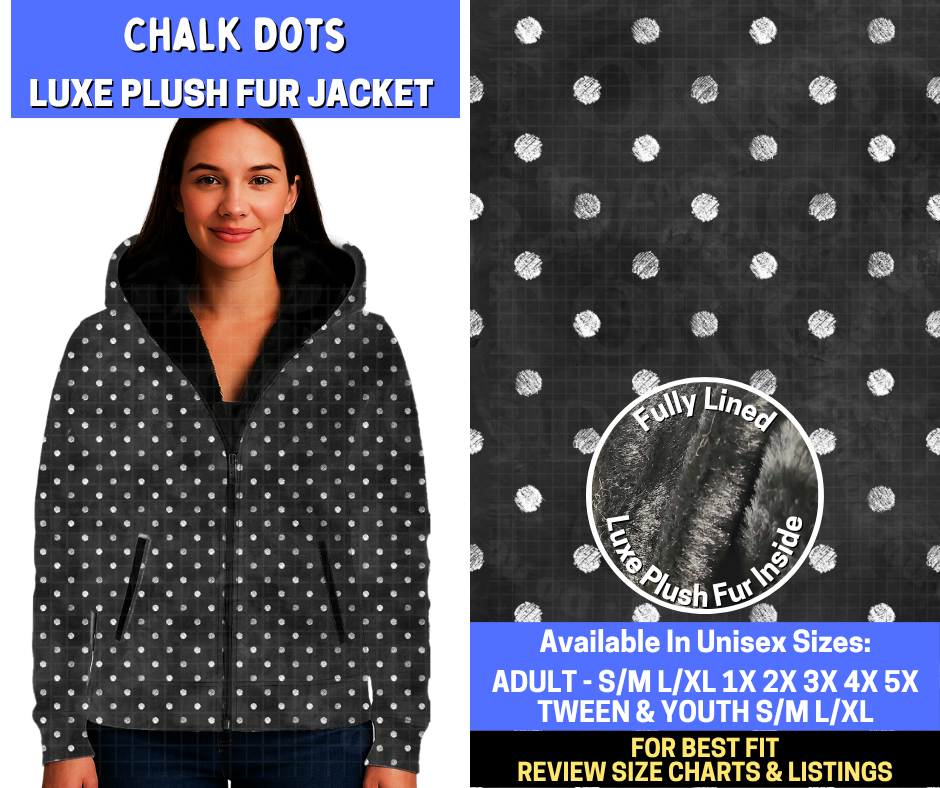 Preorder! Closes 10/29. ETA Jan. Chalk Dots Luxe Fur Jacket