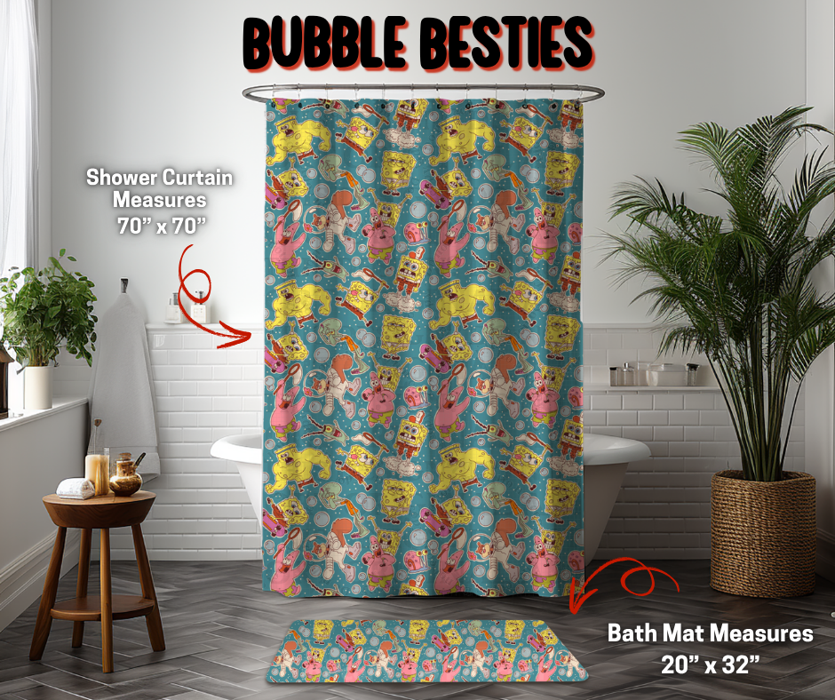Preorder! Closes 9/8. ETA Dec. Bubble Besties Custom Shower Curtain and/or Bath Mat