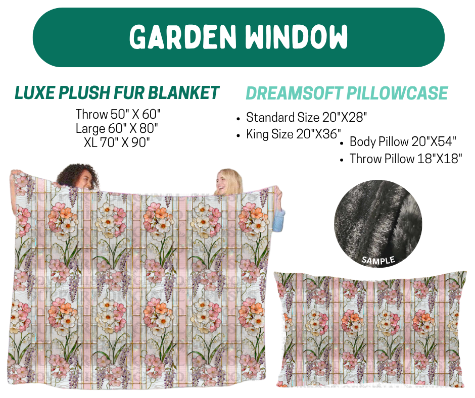 Preorder! Closes 10/12. ETA Jan. Garden Window Luxe Plush Fur Blanket and/or DreamSoft Pillowcase