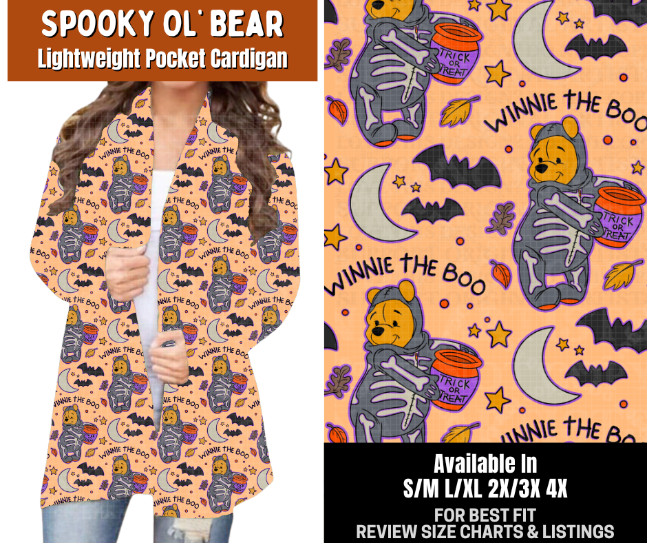 Preorder! Closes 7/13. ETA Oct. Spooky Ol' Bear Cardigan