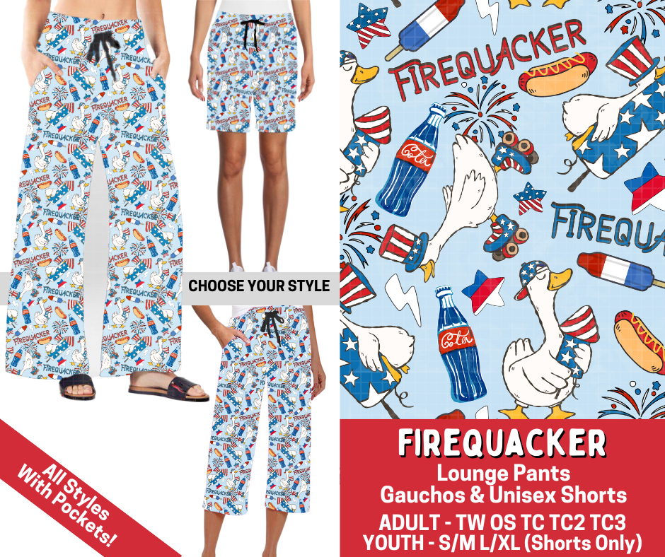 Preorder! Closes 3/18. ETA June. Firequacker Combo Lounge Lengths