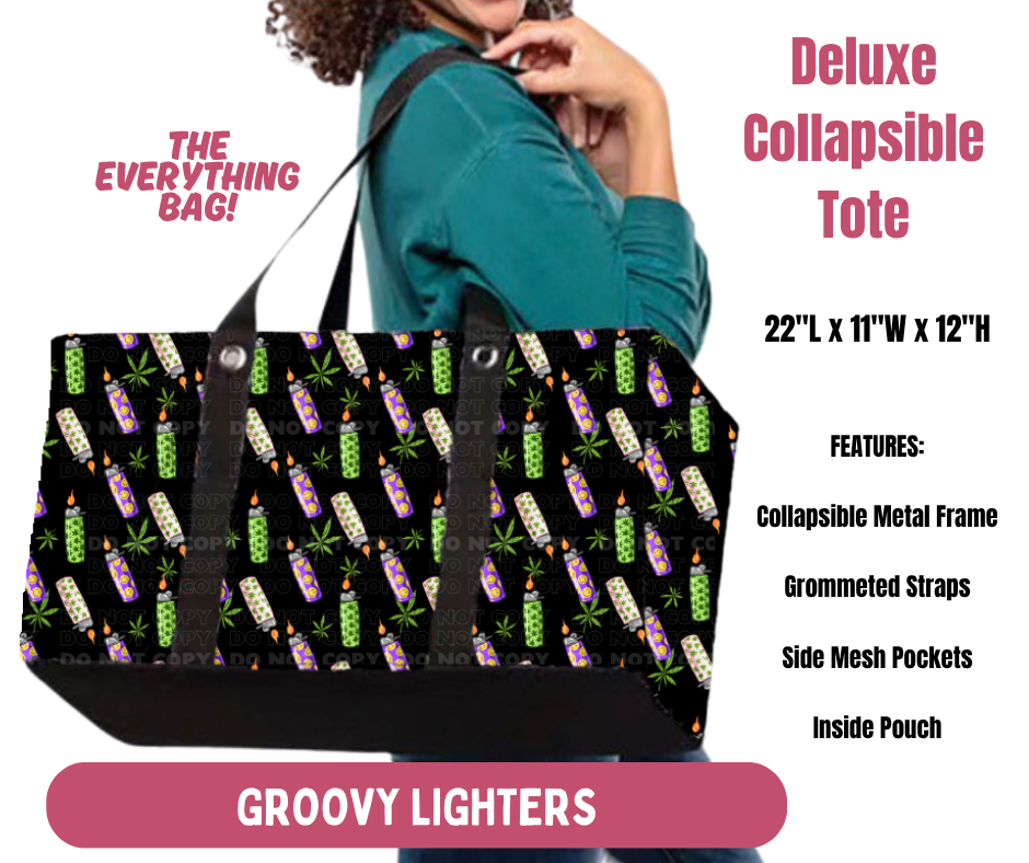 Preorder! Closes 10/8. ETA Jan. Groovy Lighters Collapsible Tote