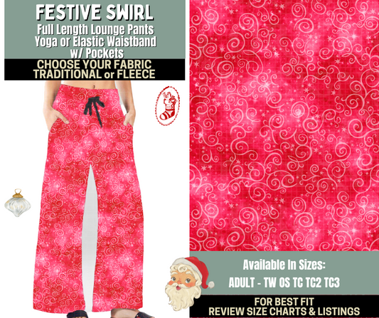 Preorder! Closes 9/15. ETA Dec. Festive Swirl Lounge Pants Choose Fleece or Traditional