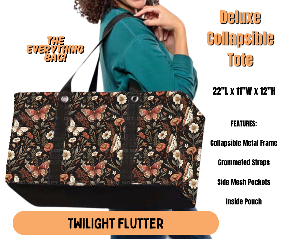 Preorder! Closes 7/2. ETA Oct. Twilight Flutter Collapsible Tote