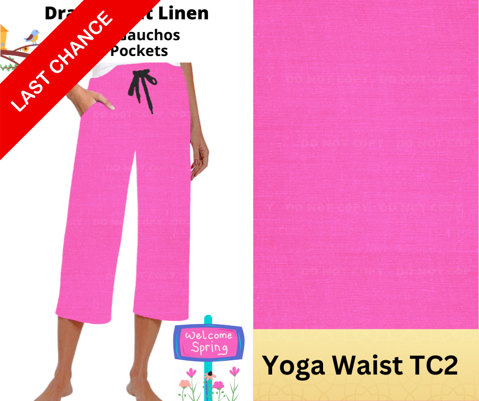 Dragonfruit Linen Capri Gauchos
