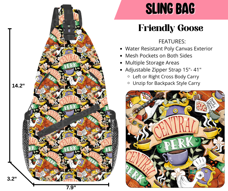 Preorder! Closes 9/17. ETA Dec. Friendly Goose Sling Bag