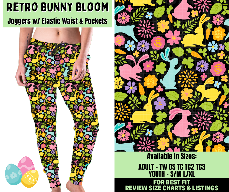 Preorder! Closes 1/19. ETA April. Retro Bunny Bloom Joggers
