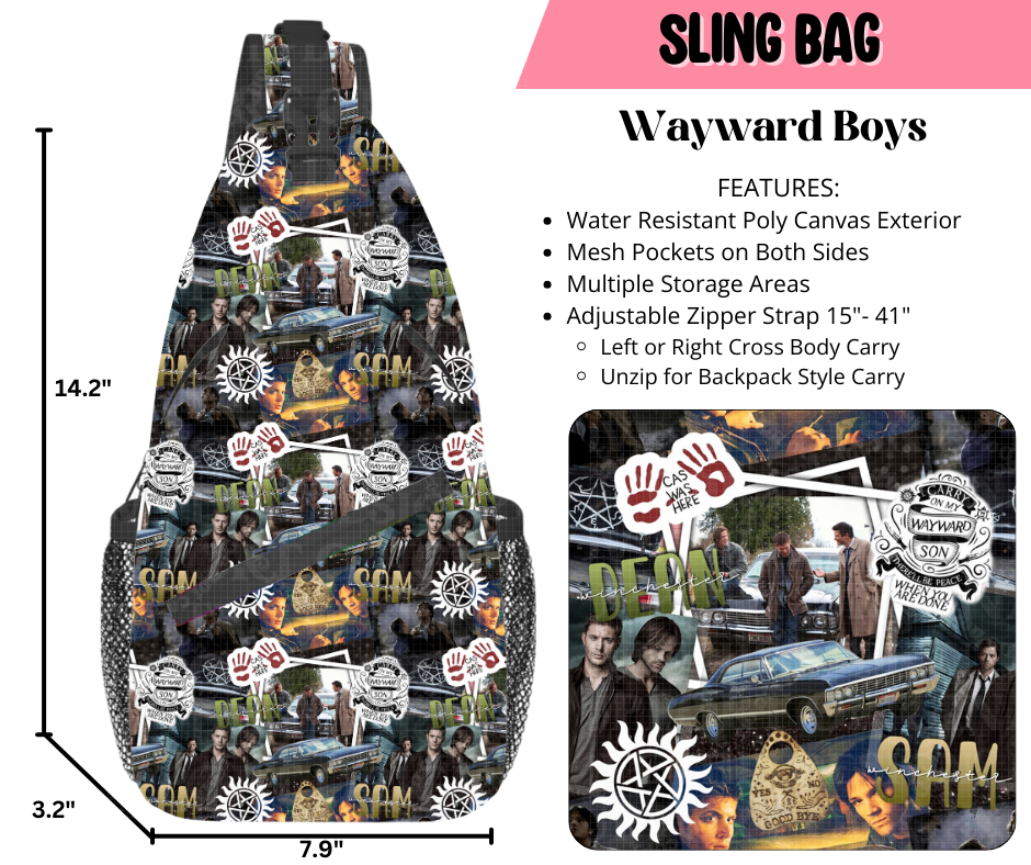 Preorder! Closes 9/17. ETA Dec. Wayward Boys Sling Bag