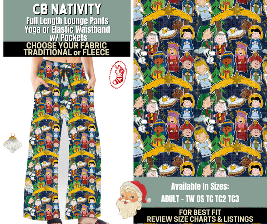 Preorder! Closes 9/15. ETA Dec. CB Nativity Lounge Pants Choose Fleece or Traditional