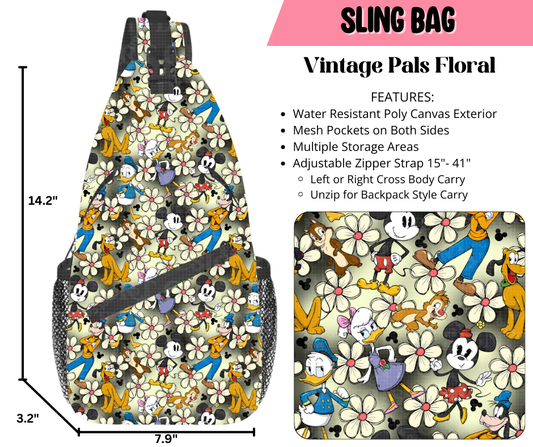 Preorder! Closes 9/17. ETA Dec. Vintage Pals Floral Sling Bag