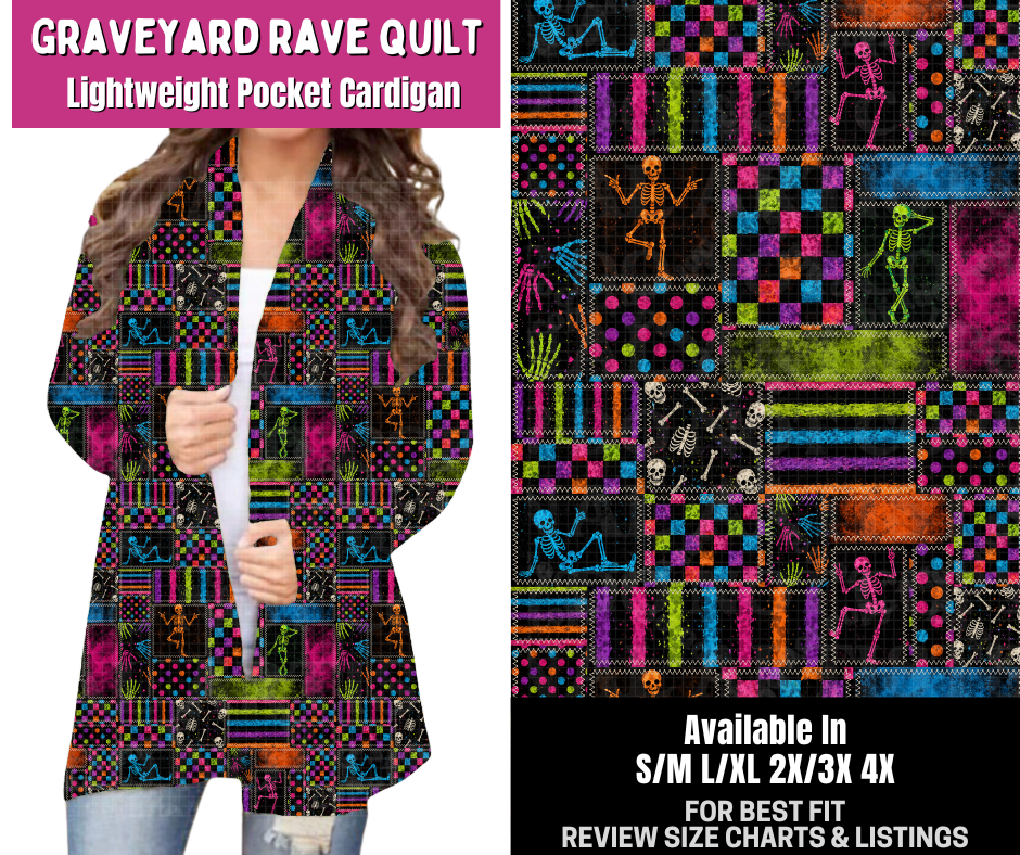 Preorder! Closes 6/18. ETA Sept. Graveyard Rave Quilt Pocket Cardigan