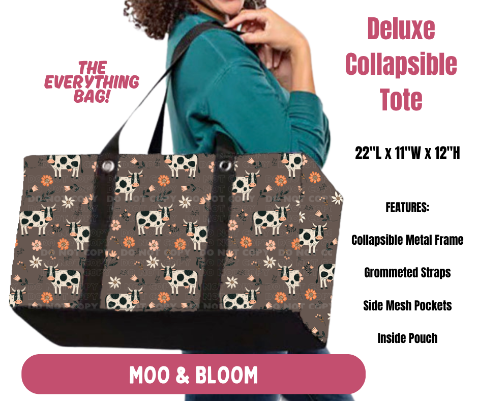 Preorder! Closes 10/8. ETA Jan. Moo & Bloom Collapsible Tote