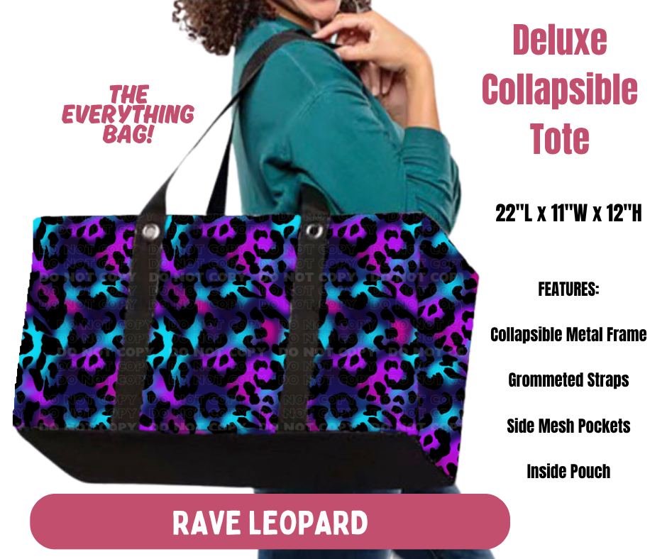 Preorder! Closes 10/8. ETA Jan. Rave Leopard Collapsible Tote