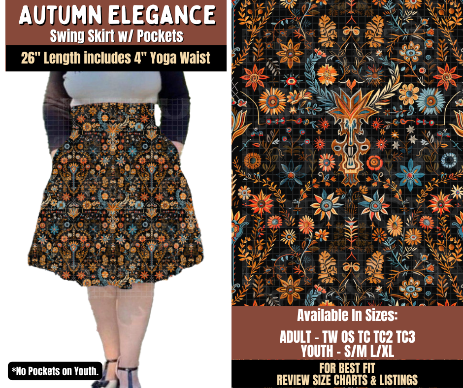 Preorder! Closes 7/27. ETA Oct. Autumn Elegance Swing Skirt