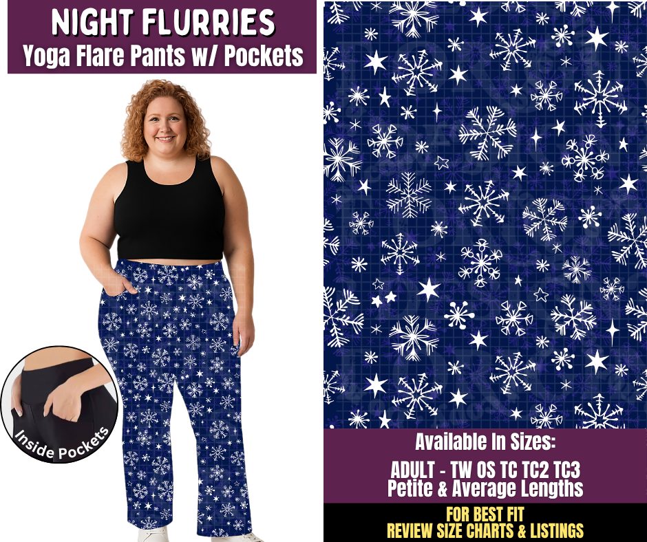 Preorder! Closes 11/4. ETA Feb. Night Flurries Yoga Flare Pants
