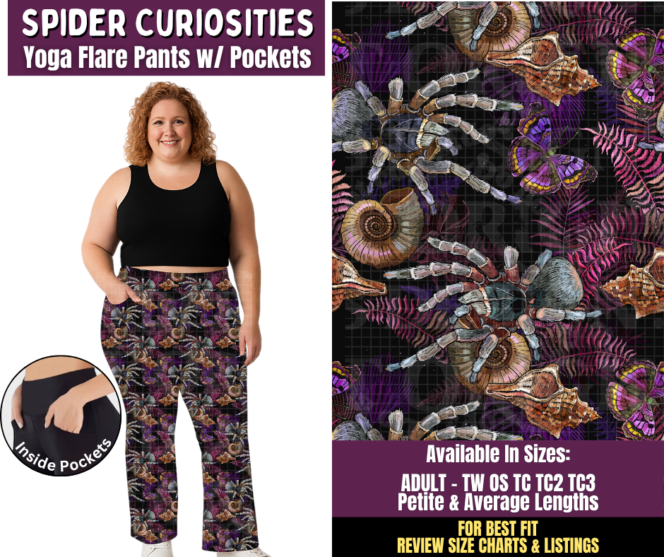 Preorder! Closes 11/4. ETA Feb. Spider Curiosities Yoga Flare Pants
