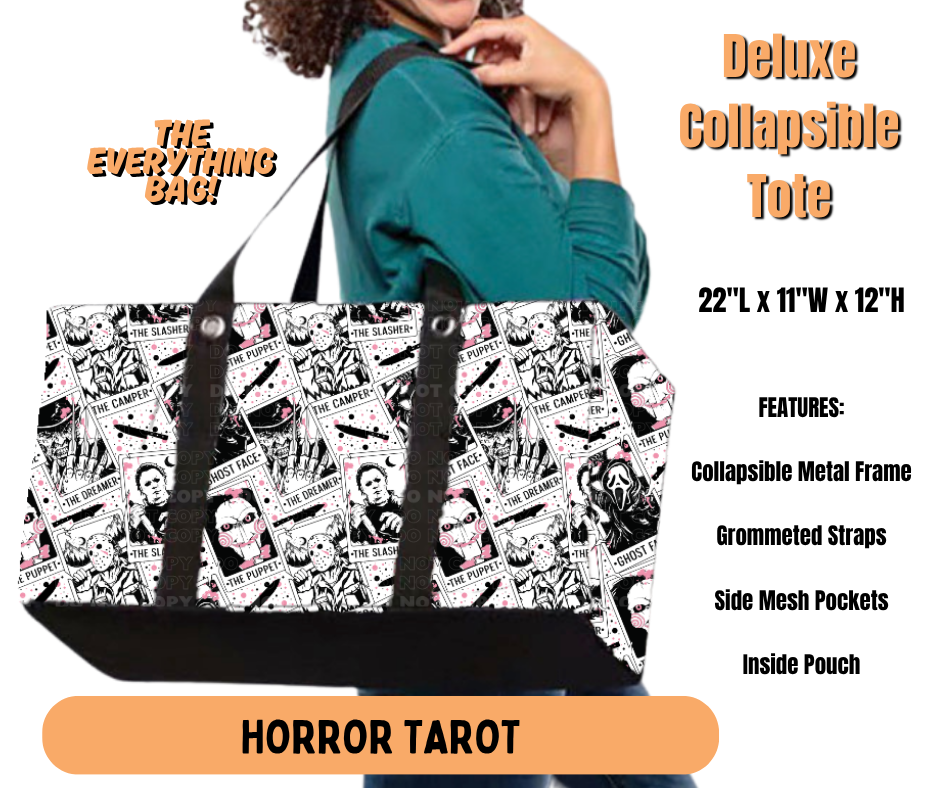 Preorder! Closes 7/2. ETA Oct. Horror Tarot Collapsible Tote