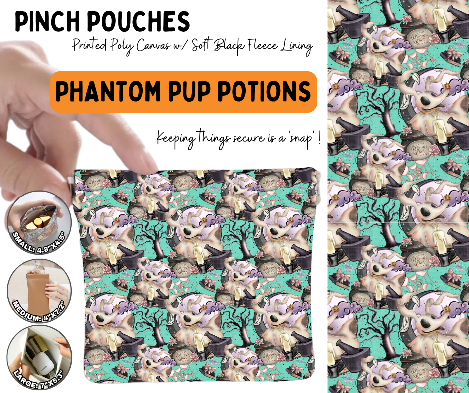 Preorder! Closes 6/17. ETA Sept. Phantom Pup Potions Pinch Pouches in 3 Sizes