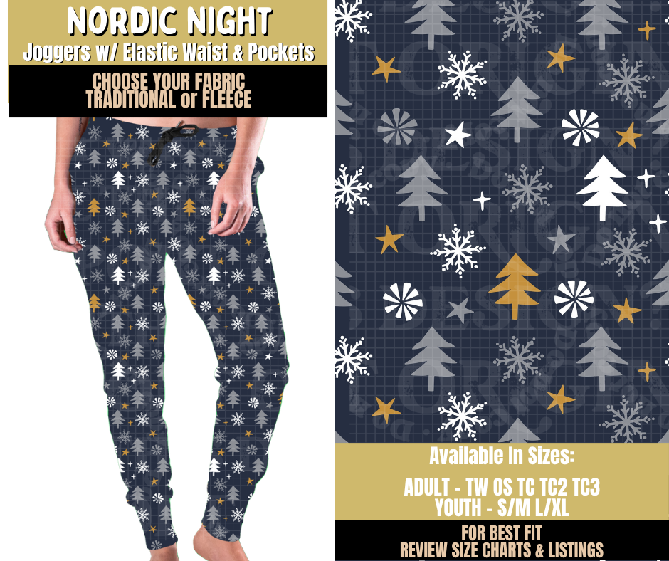 Preorder! Closes 9/9. ETA Dec. Nordic Night Joggers Choose Fleece or Traditional