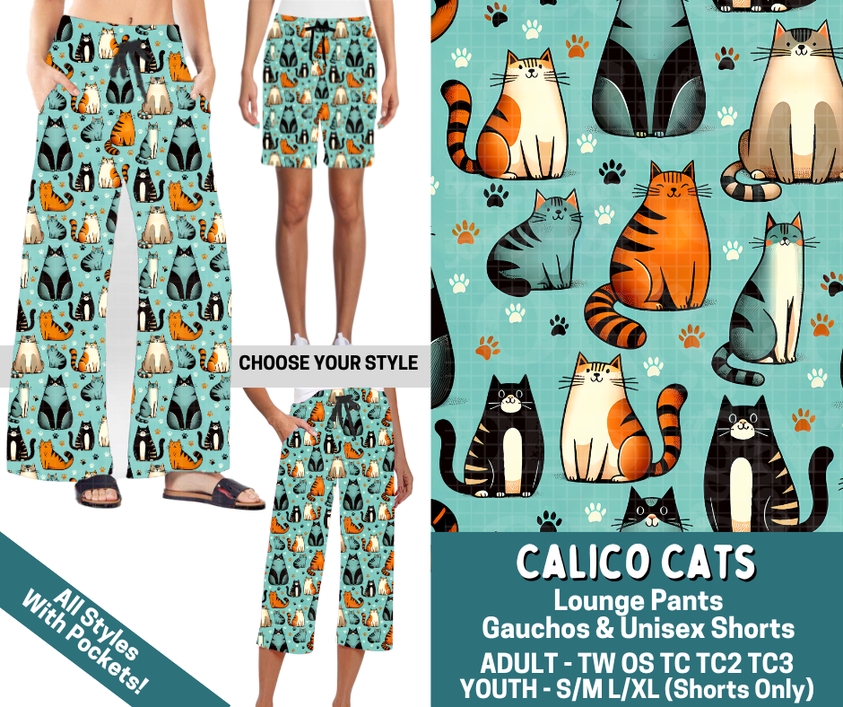 Preorder! Closes 4/27. ETA July. Calico Cats Combo Lounge Lengths