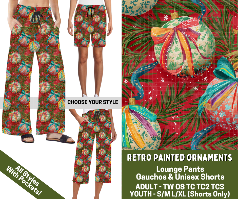 Preorder! Closes 7/15. ETA Nov. Retro Painted Ornaments Combo Lounge Lengths