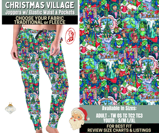 Preorder! Closes 9/15. ETA Dec. Christmas Village Joggers Choose Fleece or Traditional