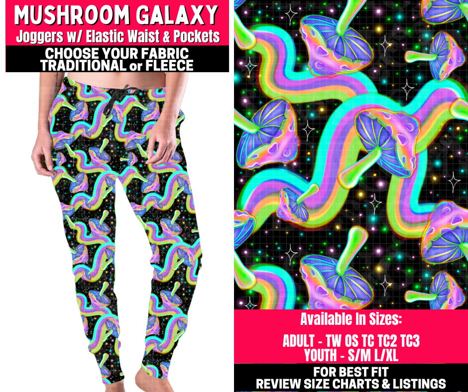 Preorder! Closes 10/23. ETA Jan. Mushroom Galaxy Joggers Choose Fleece or Traditional