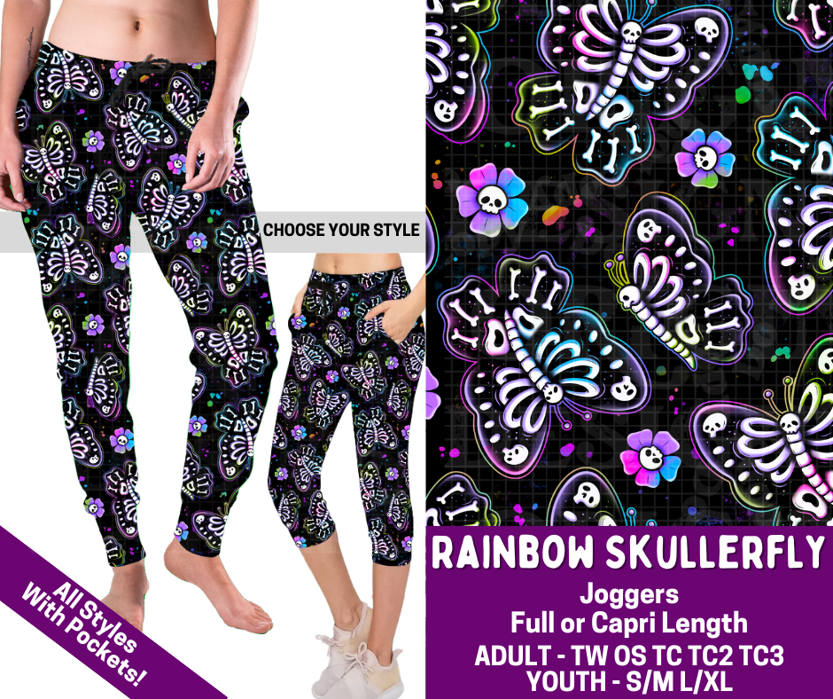 Preorder! Closes 2/19. ETA May. Rainbow Skullerfly Combo Jogger Lengths