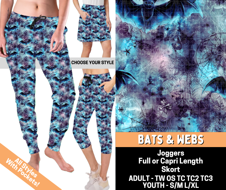 Preorder! Closes 7/1. ETA Oct. Bats & Webs Combo Jogger Lengths & Skort