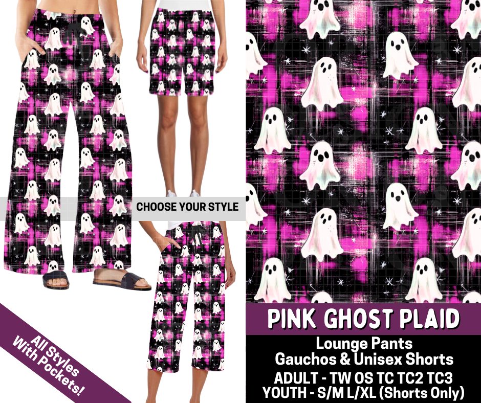 Preorder! Closes 7/9. ETA Oct. Pink Ghost Plaid Combo Lounge Lengths